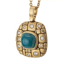 Alex Sepkus M-75 — k gold and diamond  "Mosaic" pendant (17.5x18.5mm)