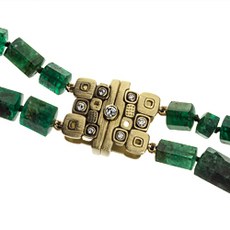 Alex Sepkus M-71C — 18k gold and diamond "Little Windows" clasp (16x18mm) with green tourmaline beads