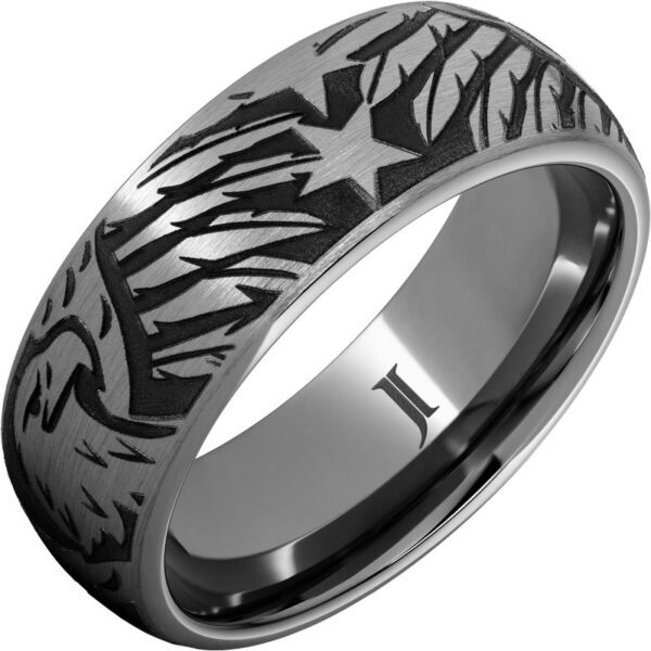 Rugged Tungsten™ Ring with American Bald Eagle Engraving, style RMWA007930