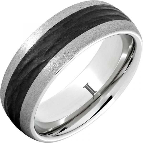 Jewelry Innovations Serinium® Ceramic Bark Carved Inlay Ring at Màti Jewelers Albuquerque