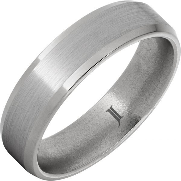 Aerospace Grade Titanium™ Ring With Beveled Edges, style RMTA005968