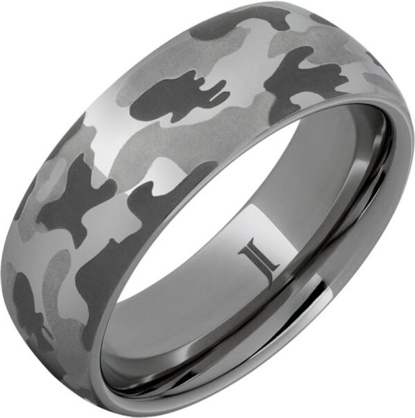 Jewelry Innovations The Hunter – Rugged Tungsten™ Camo Engraved Ring at Màti Jewelers Albuquerque