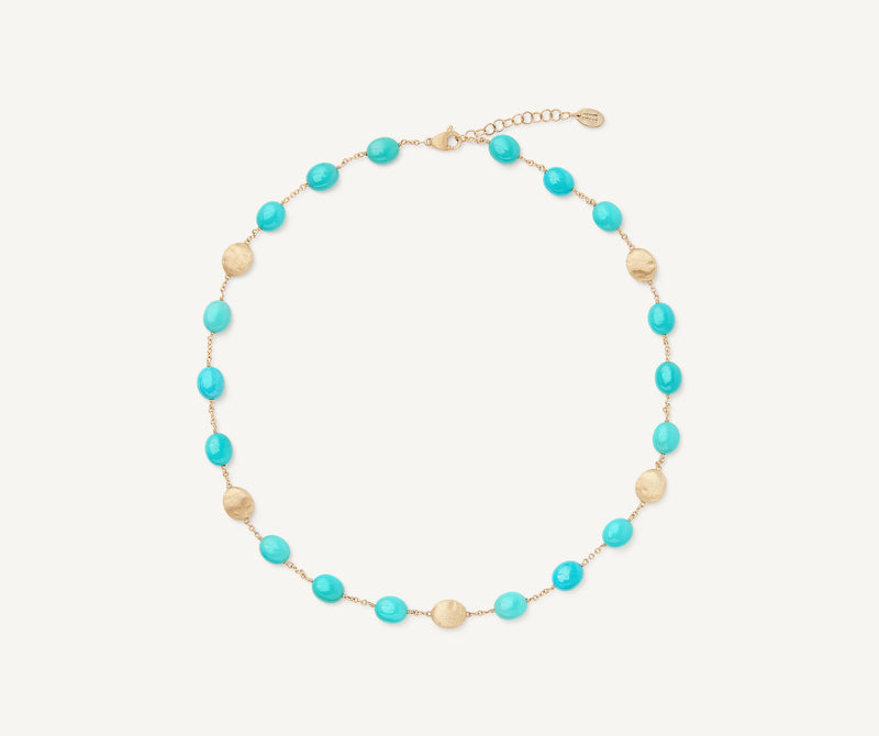 Marco Bicego 18K Yellow Gold Turquoise Necklace, 16.5"-18" at Màti Jewelers Albuquerque