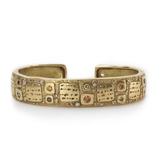 Alex Sepkus B-42DC — 18k gold and diamond "Notes" cuff bracelet (13mm wide)