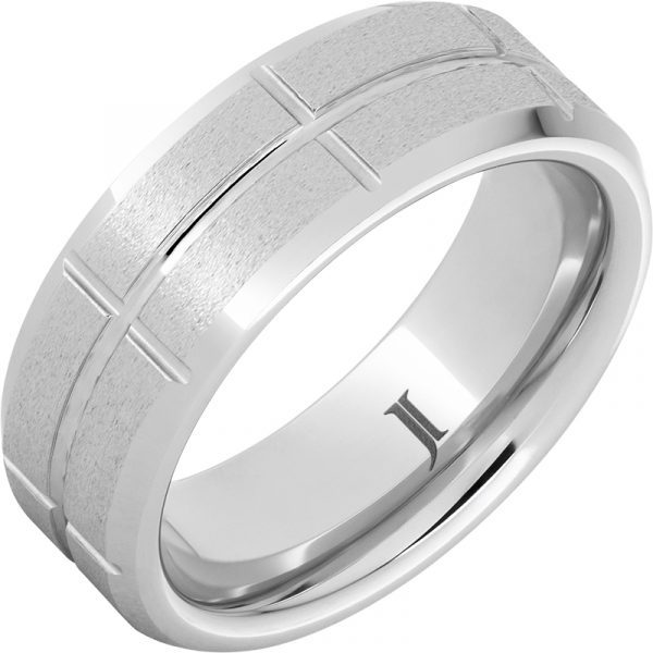 Jewelry Innovations Grid – Stone Finish Grid Pattern Serinium® Ring at Màti Jewelers Albuquerque