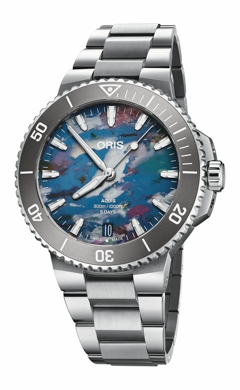 Oris Aquis Date Upcycle Calibre 400 01 400 7790 4150-07 8 23 02PEB watch at Màti Jewelers Albuquerque