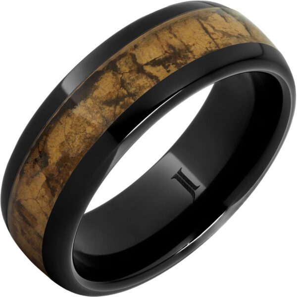 Jewelry Innovations Churchill – Black Diamond Ceramic™ Natural Cigar Inlay Ring at Màti Jewelers Albuquerque