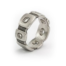 Alex Sepkus R-109PA — Platinum "Stone Windows" band (7.5mm wide)
