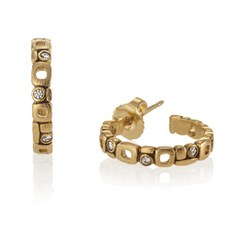 Alex Sepkus E-139D — 18k gold and diamond "Micro Windows" (3x17mm) earrings