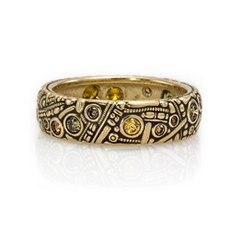 Alex Sepkus R-7DC — 18k gold and natural color diamond band (6mm wide)