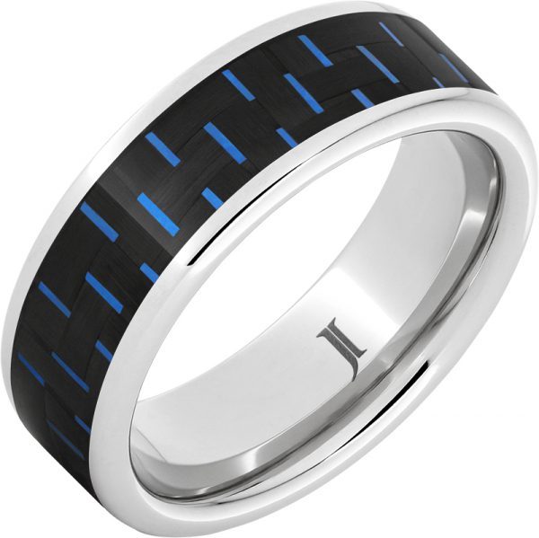 Jewelry Innovations Serinium® Ring with Blue and Black Carbon Fiber Inlay at Màti Jewelers Albuquerque