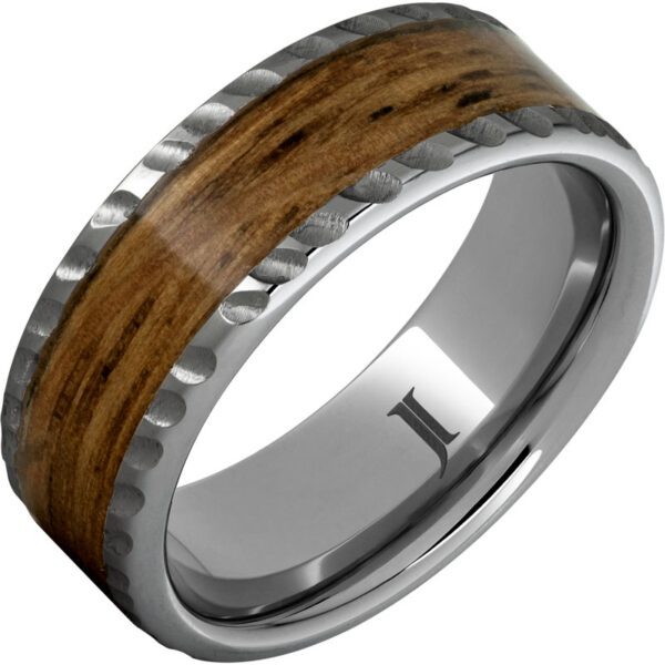 Jewelry Innovations Barrel Aged™ Rugged Tungsten™ Ring with Bourbon Wood Inlay at Màti Jewelers Albuquerque