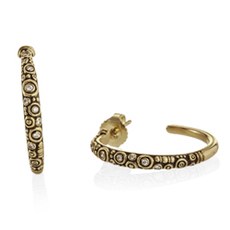 Alex Sepkus E-111 — 18k gold and diamond hoop earrings (3x25mm)
