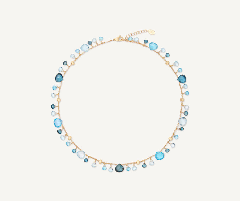 Marco Bicego 18K Yellow Gold Blue Topaz Necklace, 16.5"-18" at Màti Jewelers Albuquerque