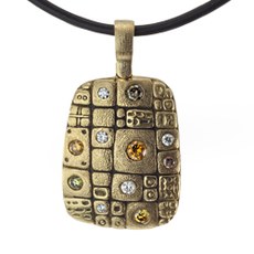 Alex Sepkus M-74DC — 18k gold and natural color diamond "Pathway" pendant (16x29mm)