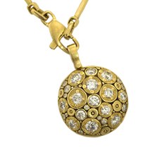 Alex Sepkus M-49D — 18k gold and diamond "Blooming Hill" pendant (21mm diameter)