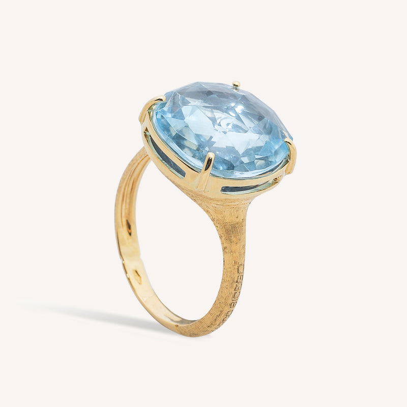 Marco Bicego 18K Yellow Gold Blue Topaz Cocktail Ring at Màti Jewelers Albuquerque