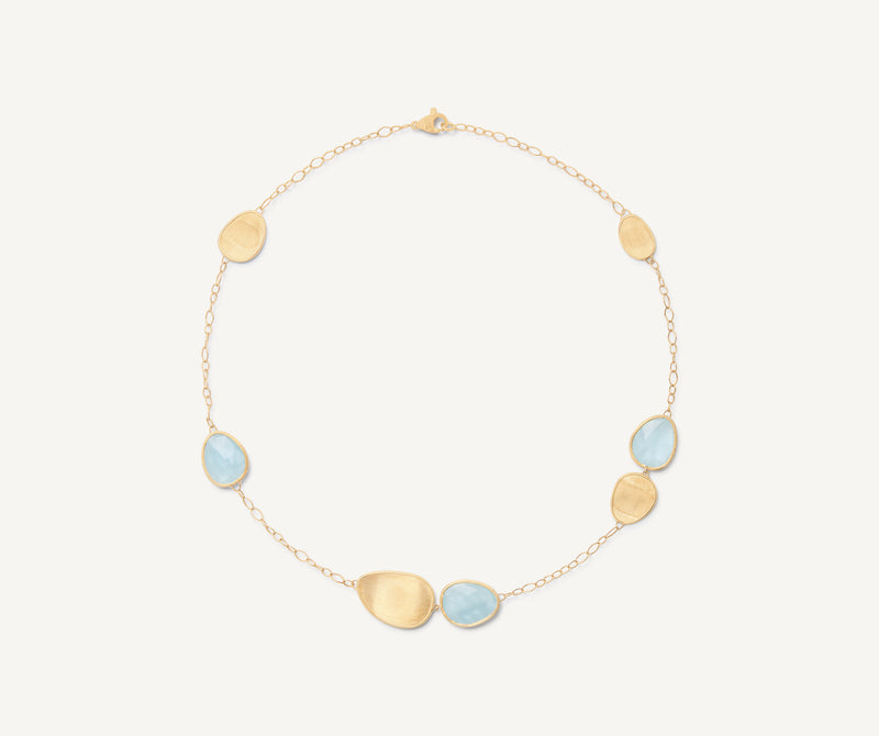 Marco Bicego 18K Yellow Gold Aquamarine Necklace, 16.5" at Màti Jewelers Albuquerque