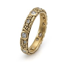 Alex Sepkus R-62D — 18k gold and diamond band (3.5mm wide)