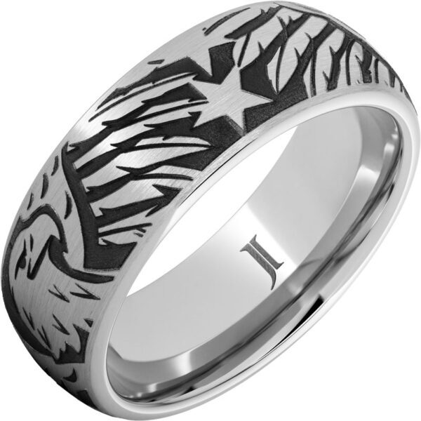 Serinium® Ring with American Bald Eagle Engraving, style RMSA007930