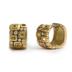 Alex Sepkus E-83 — 18k gold and diamond "Little Windows" earrings (8.5x11mm)