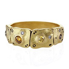 Alex Sepkus R-197DC — 18k gold and natural color diamond "Flora" dome ring (7mm wide)