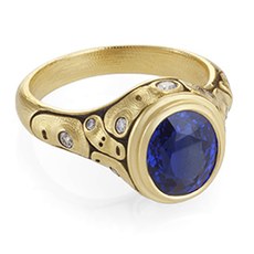 Alex Sepkus R-202MD — 18k gold and diamond "Emma" ring (oval  center stone 8.9x7.2mm)