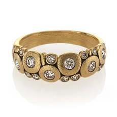 Alex Sepkus R-122D — 18k gold and diamond "Candy" dome ring (6.5mm wide)