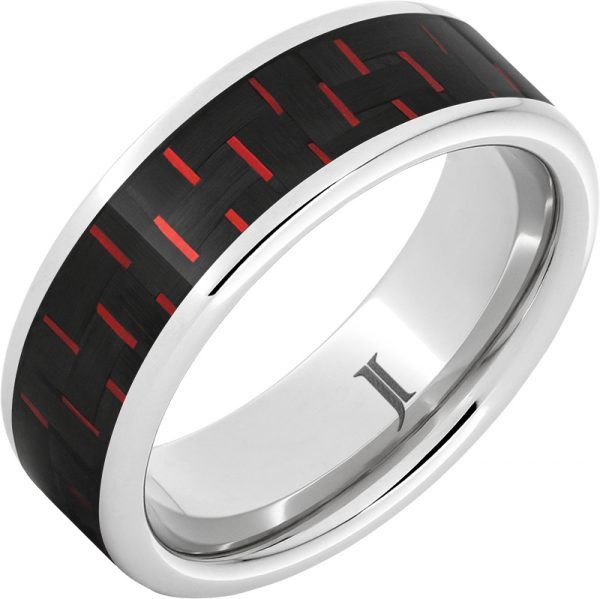 Jewelry Innovations Serinium® Red Carbon Fiber Inlay Ring at Màti Jewelers Albuquerque