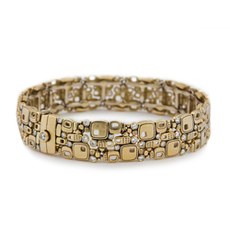 Alex Sepkus B-31 — 18k gold and diamond "Little Windows" flexible bracelet (12mm wide)