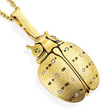 Alex Sepkus M-125S — 18k gold, diamond, sapphire and tsavorite pendant