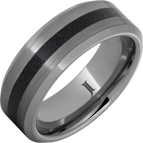 Jewelry Innovations Volcanic Beach Sand Rugged Tungsten™ Inlay Ring at Màti Jewelers Albuquerque
