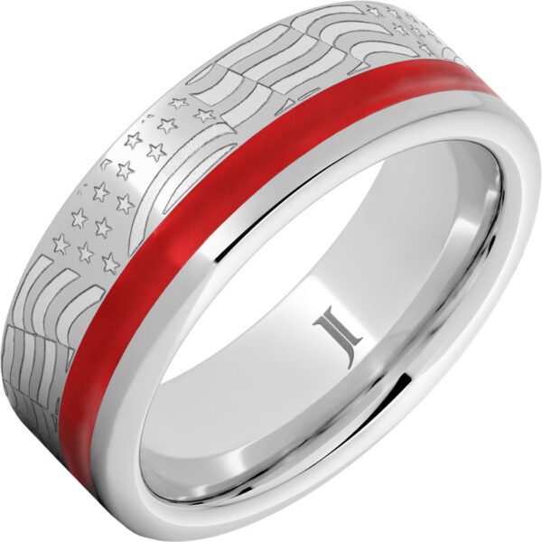 Old Glory – Enamel Inlay Serinium® Ring, style RMSA007908