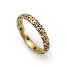 Alex Sepkus R-143 — 18k gold and diamond "Domino" band (3mm wide)