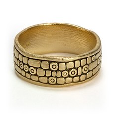 Alex Sepkus R-125MA — 18k gold "Old Bridge"band (8.5mm wide) size 8-10 3/4 any size larger please call