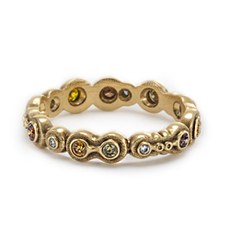 Alex Sepkus R-170 — 18k gold and natural color diamond "Submarine" band (4mm wide)