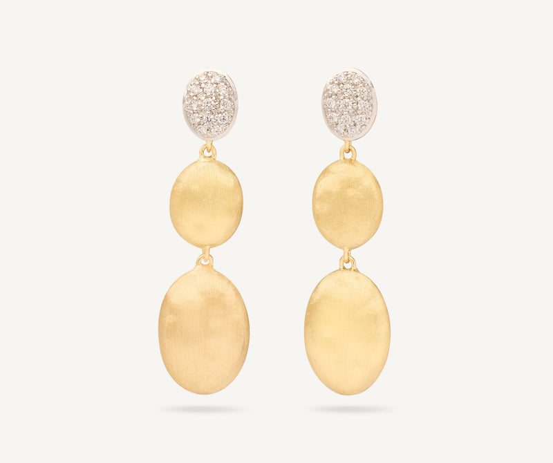 Marco Bicego 18K Yellow Gold Earrings with Diamonds, 1.6" at Màti Jewelers Albuquerque
