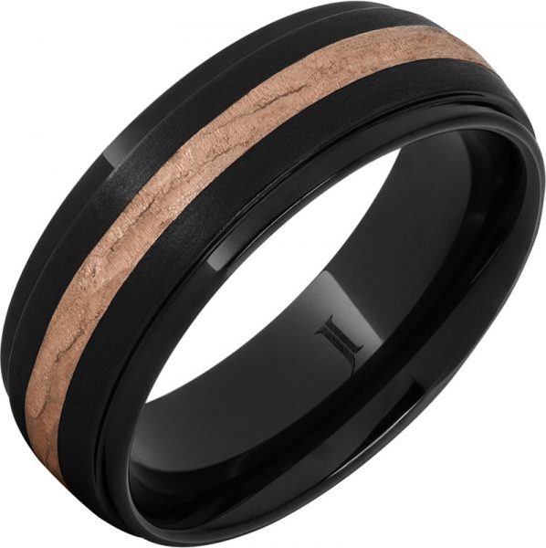Jewelry Innovations Black Diamond Ceramic™ Ring with 14k Rose Gold Inlay at Màti Jewelers Albuquerque
