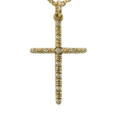 Alex Sepkus M-21 — 18k gold and diamond cross pendant (19x31mm)