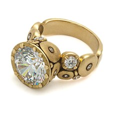 Alex Sepkus R-115 — 18k gold and diamond "Orchard" ring (round center stone 11-11.5mm)