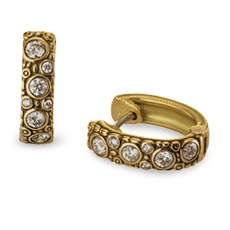 Alex Sepkus E-62D — 18k gold and diamond "Oval Hoop" earrings (4x15mm)