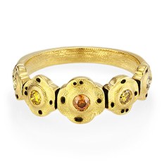 Alex Sepkus R-207DC — 18k gold and natural color diamond "Flora" ring
