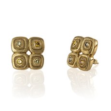 Alex Sepkus E-80 — 18k gold and natural color diamond "Pebble" earrings