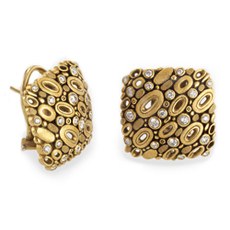 Alex Sepkus E-63 — 18k gold and diamond "Flying Ovals" earrings (17.5x17.5mm)