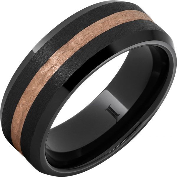 Jewelry Innovations Black Diamond Ceramic™ Ring with 14k Rose Gold Inlay at Màti Jewelers Albuquerque