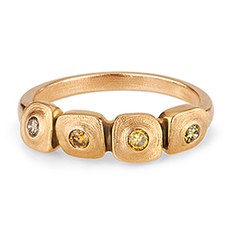 Alex Sepkus R-212RDC — 18k rose gold and natural color diamond "Dancing Squares" dome ring