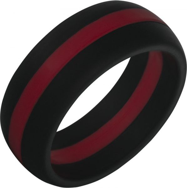 Jewelry Innovations TruBand™ Silicone Black Ring with Red Center at Màti Jewelers Albuquerque