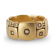 Alex Sepkus R-120A — 18k gold "Temple Wall" band (9mm wide) size 10-12, any size larger please call