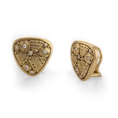 Alex Sepkus E-192D — 18k gold and diamond "Triangle" earrings (18x18mm)