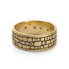 Alex Sepkus R-125 — 18k gold and diamond "Old Bridge" band (8.5mm wide)